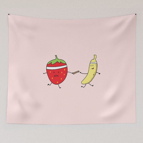 Item preview, funny banana and strawberry run a marathon designed and sold by wordspotrayal.