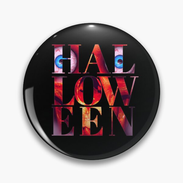 Item preview, Halloween In Graphic Font Inlaid With Scary Fleshy Skull designed and sold by BearCaveDesigns.
