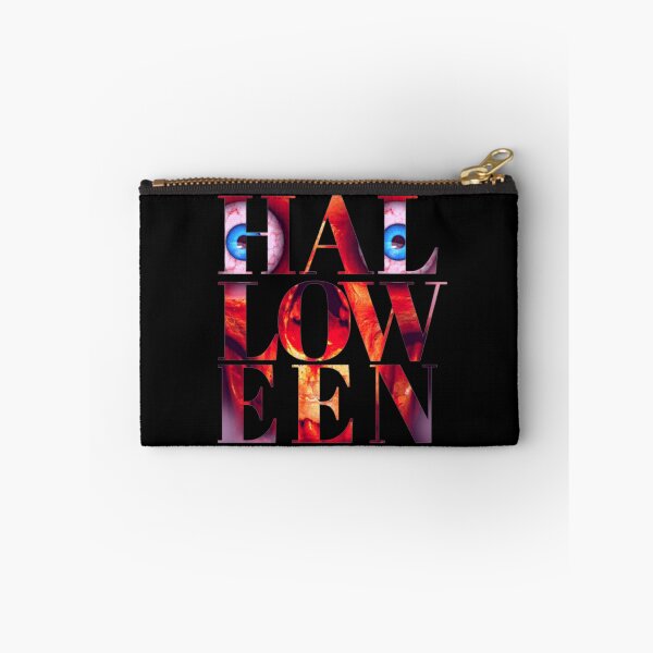Item preview, Halloween In Graphic Font Inlaid With Scary Fleshy Skull designed and sold by BearCaveDesigns.