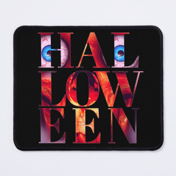 Item preview, Halloween In Graphic Font Inlaid With Scary Fleshy Skull designed and sold by BearCaveDesigns.