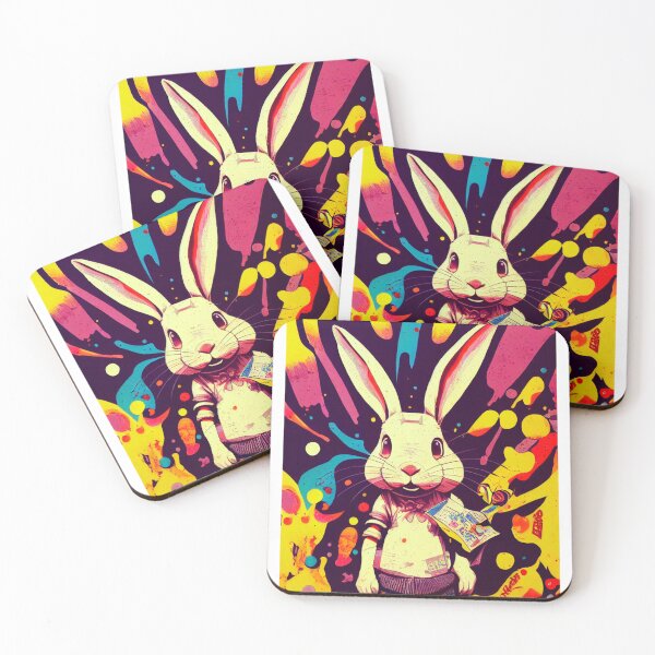 Item preview, Rabbit colorful graffiti designed and sold by keyd-studio.