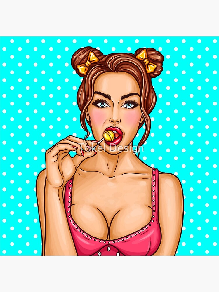 Pop Art Pin Up Young Sexy Girl Sucks Lollipop Sticker For Sale By