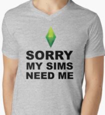 Camiseta para hombre de cuello en v Mis Sims me necesitan | Los Sims