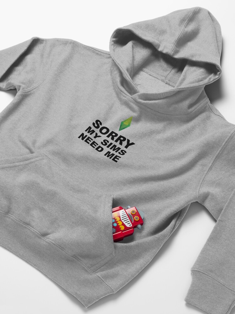 Alternate view of My Sims Need Me | The Sims Kids Pullover Hoodie