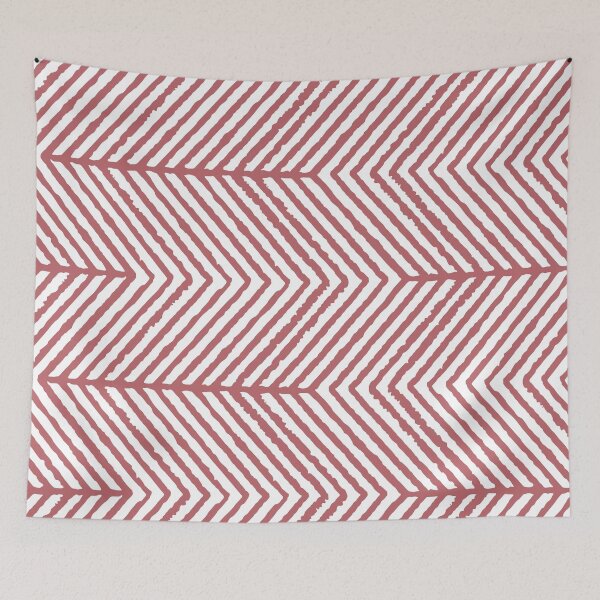 Item preview, Pink White Abstract Diagonal Chevron Stripe Pattern Pairs 2023 COTY Terra Rosa DE5096 designed and sold by ColorOfTheYears.
