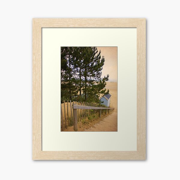 Item preview, Vintage Style Blue Beach hut at Wells-next-the-Sea Poster designed and sold by MyriadLifePhoto.
