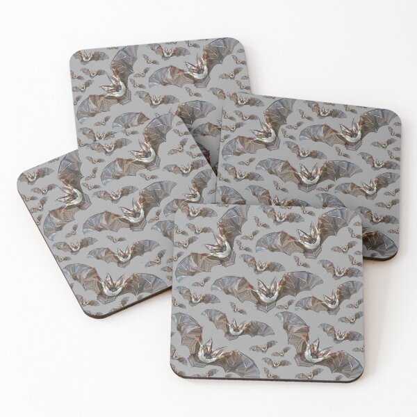 Item preview, Bats by BeeFoxTree, Long Eared Bats on Grey designed and sold by BeeFoxTree.