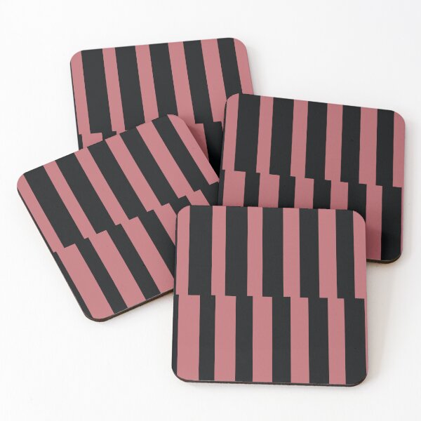 Item preview, Black Pink Abstract Stripe Vertical Pattern Pairs 2023 COTY Terra Rosa DE5096 designed and sold by ColorOfTheYears.