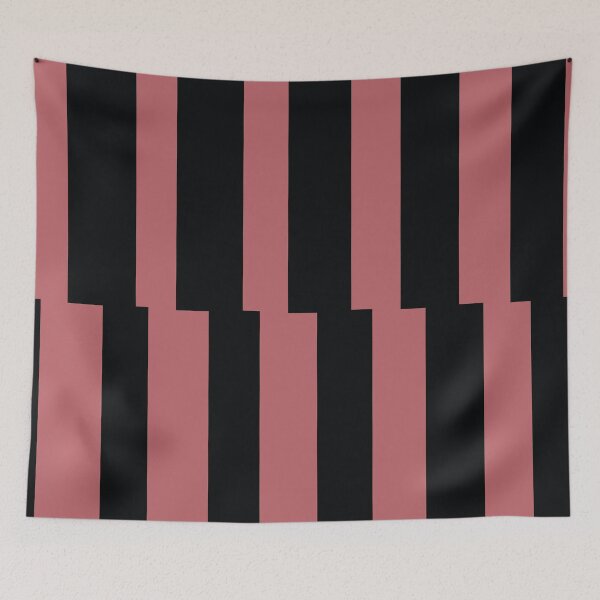 Item preview, Black Pink Abstract Stripe Vertical Pattern Pairs 2023 COTY Terra Rosa DE5096 designed and sold by ColorOfTheYears.