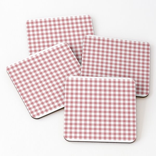 Item preview, Pink White Buffalo Plaid Checkerboard Pattern Pairs 2023 COTY Terra Rosa DE5096 designed and sold by ColorOfTheYears.