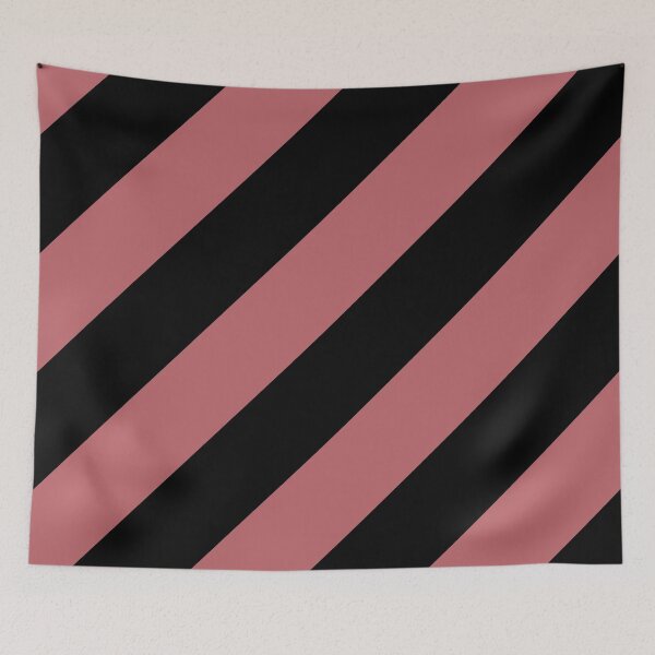 Item preview, Black Pink Classic Diagonal Stripe Pattern Pairs 2023 COTY Terra Rosa DE5096 designed and sold by ColorOfTheYears.