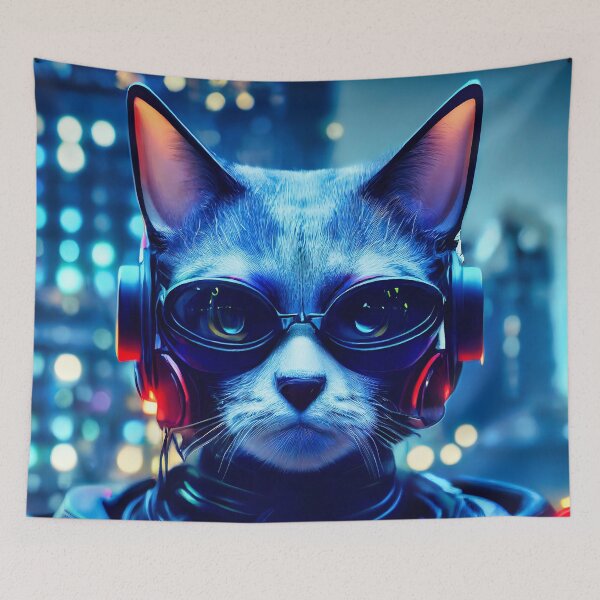 Item preview, Cyberpunk Cat 10 - Anime Kawaii Cartoon Art designed and sold by lematworks.