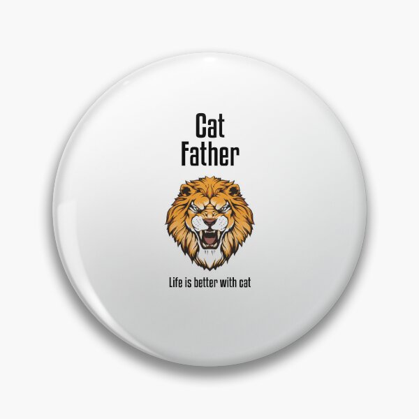 Item preview, Cat Father Life is Better with Cat design with angry lion designed and sold by Kubala.