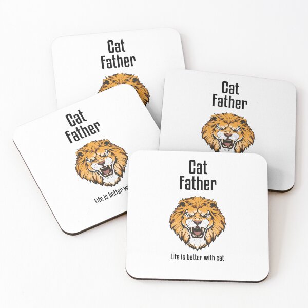 Item preview, Cat Father Life is Better with Cat design with angry lion designed and sold by Kubala.