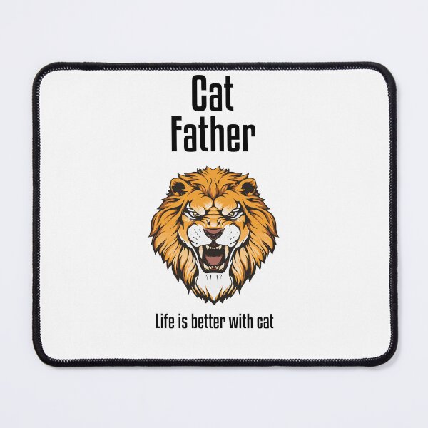 Item preview, Cat Father Life is Better with Cat design with angry lion designed and sold by Kubala.