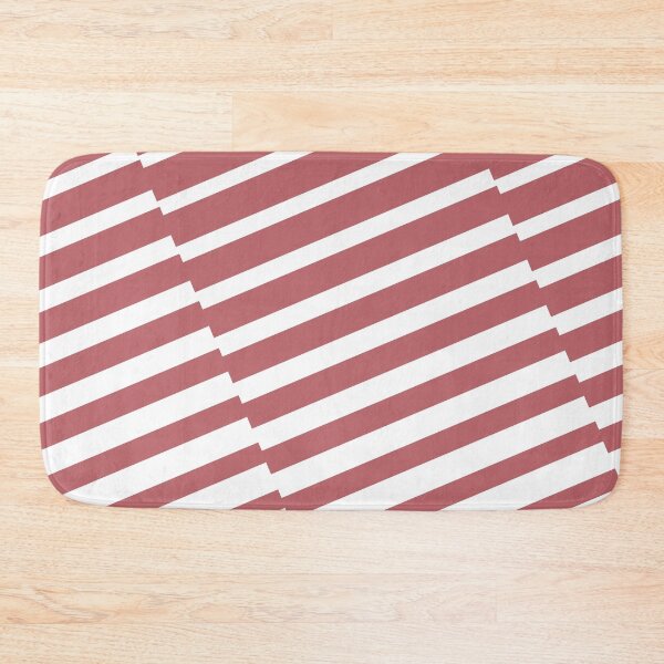 Item preview, Pink White Diagonal Offset Stripe Pattern Pairs 2023 COTY Terra Rosa DE5096 designed and sold by ColorOfTheYears.