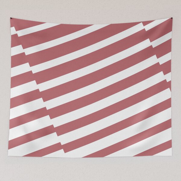 Item preview, Pink White Diagonal Offset Stripe Pattern Pairs 2023 COTY Terra Rosa DE5096 designed and sold by ColorOfTheYears.