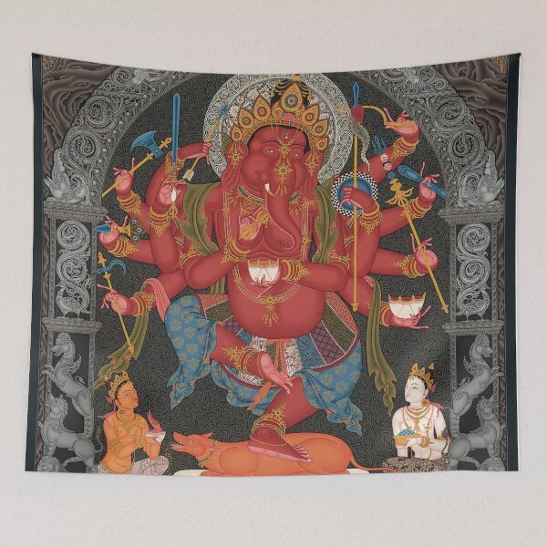 Item preview, Mandala 127 Red Twelve Armed Ganesh Sakya designed and sold by GuyBlank.