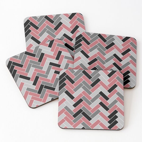 Item preview, Pink Black Gray Herringbone Pattern Pairs 2023 COTY Terra Rosa DE5096 designed and sold by ColorOfTheYears.