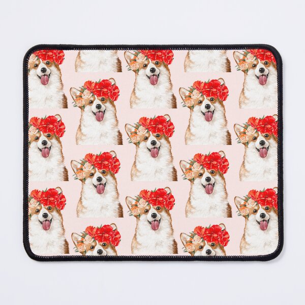 Item preview, Corgi with Flower Crown in Pink designed and sold by bignosework.