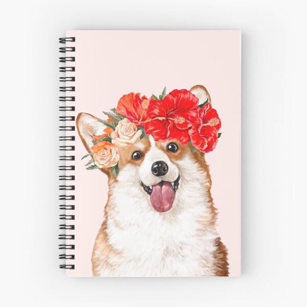 Item preview, Corgi with Flower Crown in Pink designed and sold by bignosework.