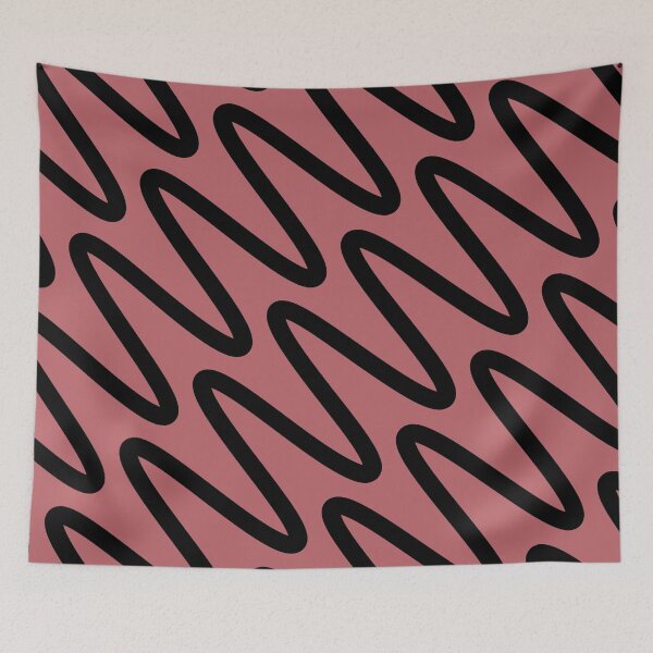 Item preview, Black Pink Minimal Diagonal Zigzag Stripe Pattern Pairs 2023 COTY Terra Rosa DE5096 designed and sold by ColorOfTheYears.