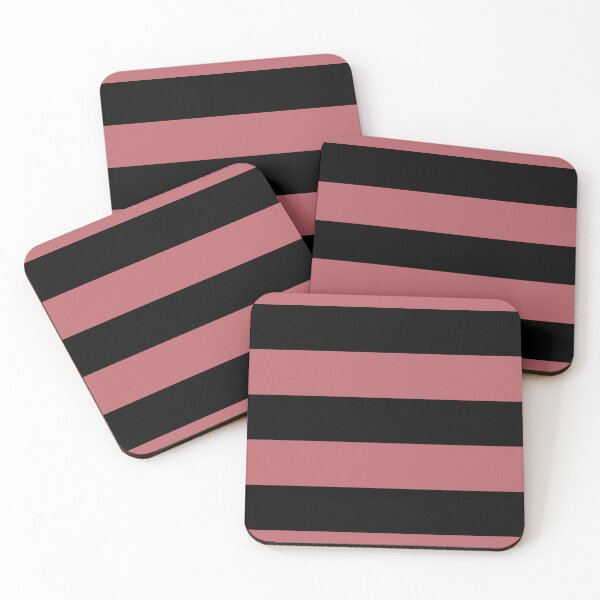 Item preview, Black Pink Minimal Horizontal Stripe Pattern Pairs 2023 COTY Terra Rosa DE5096 designed and sold by ColorOfTheYears.