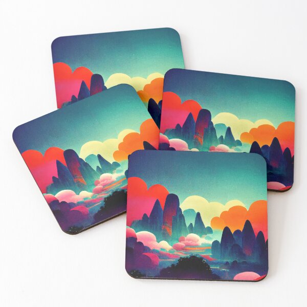 Item preview, Colorful mountainrange Dreamscape designed and sold by PeanutArtCorner.