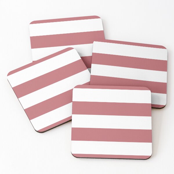Item preview, Pink White Minimal Horizontal Stripe Pattern Pairs 2023 COTY Terra Rosa DE5096 designed and sold by ColorOfTheYears.