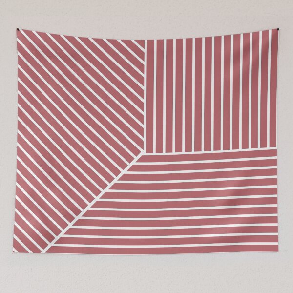 Item preview, Pink White Minimal Modern Stripe Pattern Pairs 2023 COTY Terra Rosa DE5096 designed and sold by ColorOfTheYears.