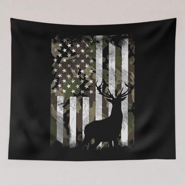 Item preview, Camo US Flag Deer Elk Buck Camoflage Hunting Hunter Dad Gift designed and sold by enragedchild257.