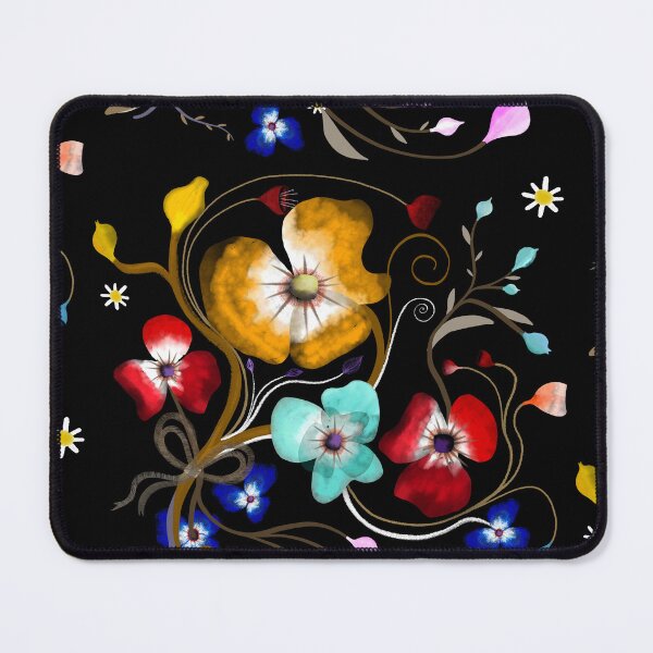 Item preview, MEXICO - Stiefmütterchen zu Hause - Unique bouquet- Rupydetequila Art 2022 - Black background designed and sold by rupydetequila.