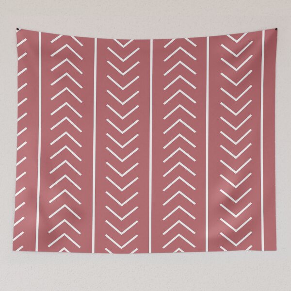 Item preview, Pink White Modern Stripe Chevron Pattern Pairs 2023 COTY Terra Rosa DE5096 designed and sold by ColorOfTheYears.
