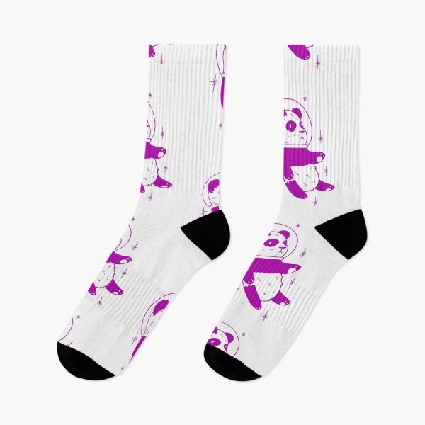 Item preview, purple panda astronaut floating in space waving cute gift designed and sold by AnanasArt.