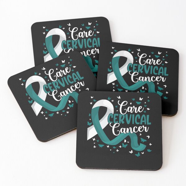 Item preview, Care Cervical Cancer, Teal ' White Ribbon designed and sold by camanodooseo.