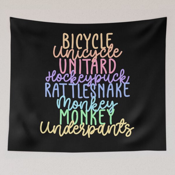 Item preview, Monkey Monkey Underpants Rainbow Fan Quote Black  designed and sold by ANTHONYPALERMO.