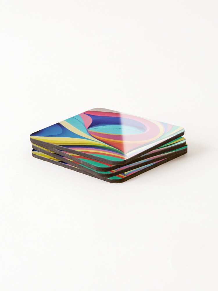 Thumbnail 4 of 5, Coasters (Set of 4), Psychedelic Patterns designed and sold by BlueIntel.