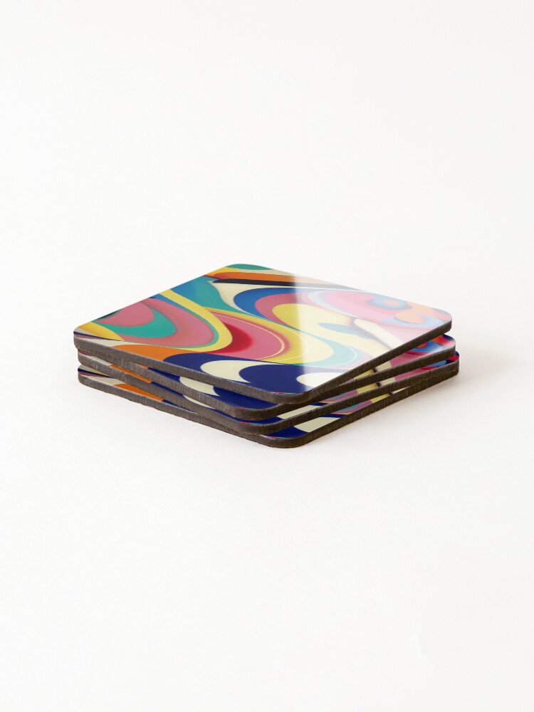 Thumbnail 4 of 5, Coasters (Set of 4), Psychedelic Patterns designed and sold by BlueIntel.