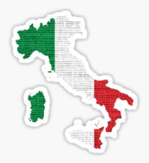 Italy Flag Map Sticker