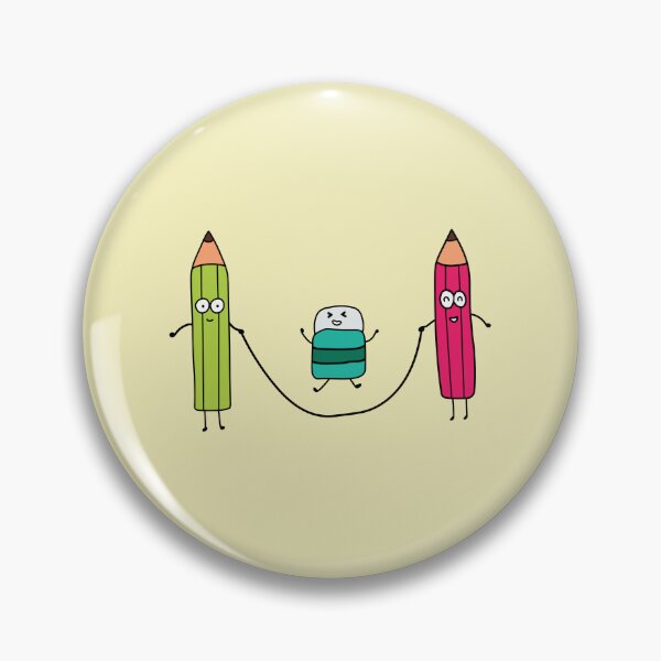 Item preview, funny cute pensils and eraser playing jump ropes designed and sold by wordspotrayal.
