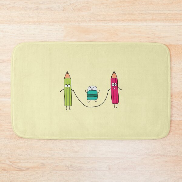 Item preview, funny cute pensils and eraser playing jump ropes designed and sold by wordspotrayal.