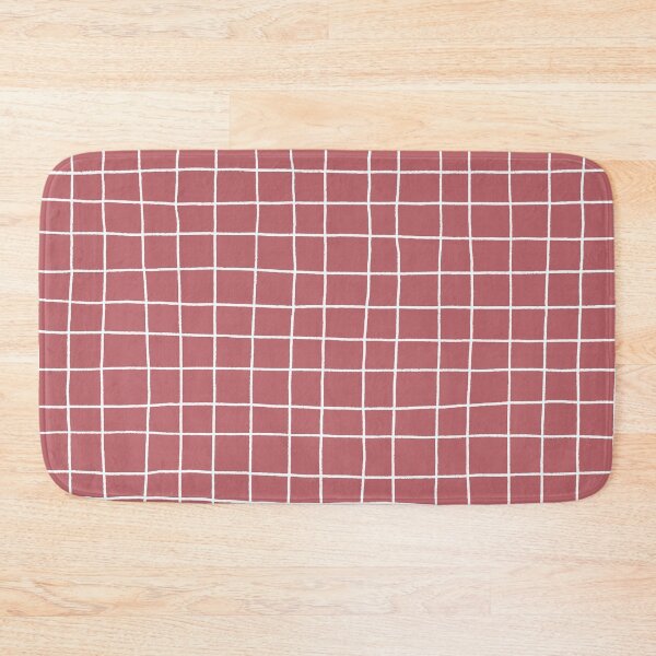 Item preview, Pink White Thin Checkerboard Square Grid Pattern Pairs 2023 COTY Terra Rosa DE5096 designed and sold by ColorOfTheYears.