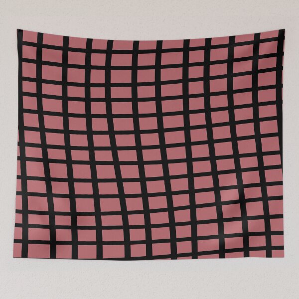 Item preview, Black Pink Wavy Grid Pattern Pairs 2023 COTY Terra Rosa DE5096 designed and sold by ColorOfTheYears.