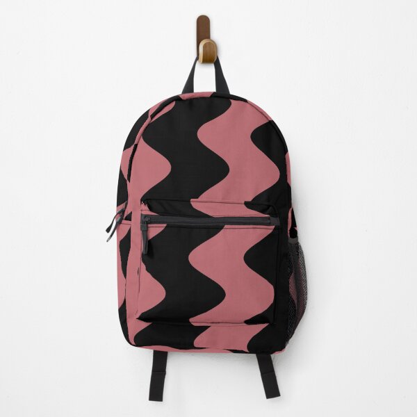 Item preview, Black Pink Wavy Vertical Rippled Stripe Pattern Pairs 2023 COTY Terra Rosa DE5096 designed and sold by ColorOfTheYears.