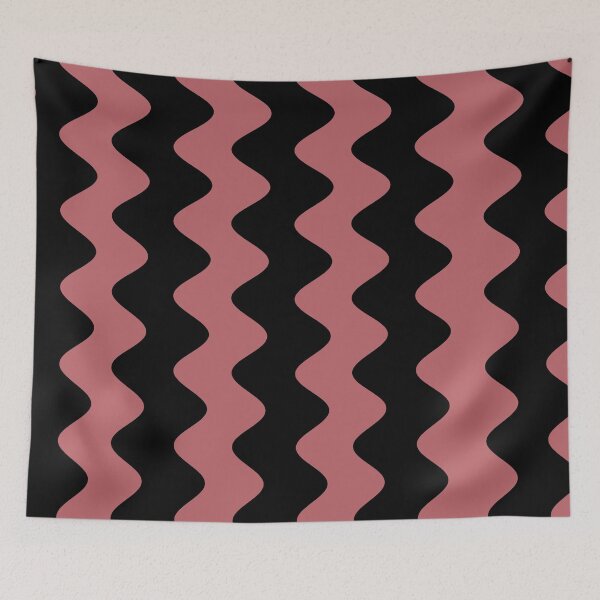 Item preview, Black Pink Wavy Vertical Rippled Stripe Pattern Pairs 2023 COTY Terra Rosa DE5096 designed and sold by ColorOfTheYears.