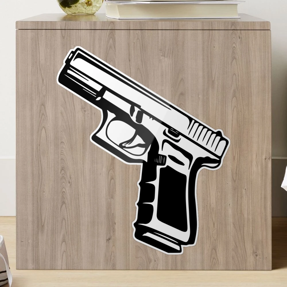 Wall Stickers Vinyl Decal Revolver Gun Weapon Grunge Room Decor