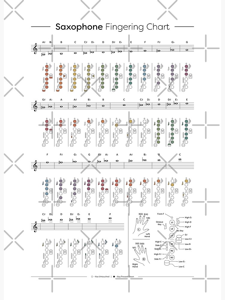 "Saxophone Fingering Chart" Poster for Sale by pennyandhorse | Redbubble