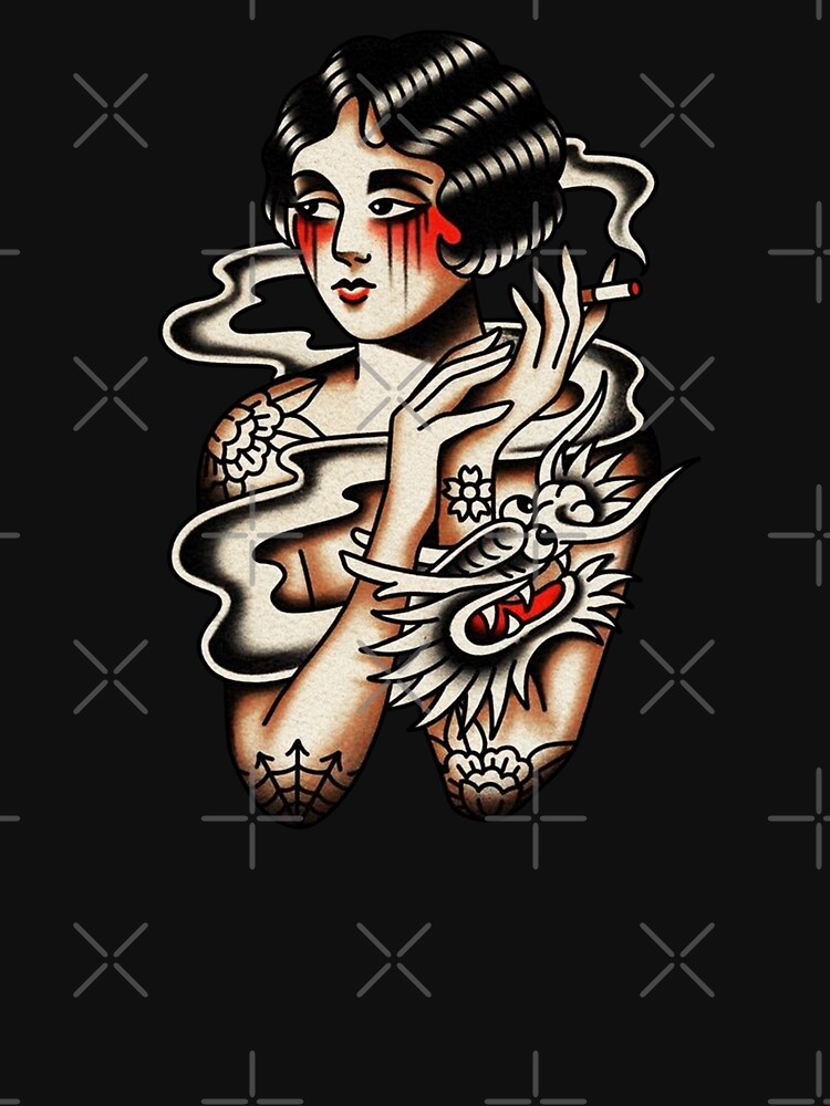 Boxer Flapper Girl Tattoo Art Print 
