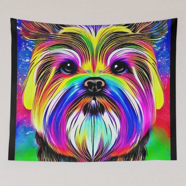 Item preview, Rainbow psychedelic Shih tzu neon designed and sold by SubtleSplit.