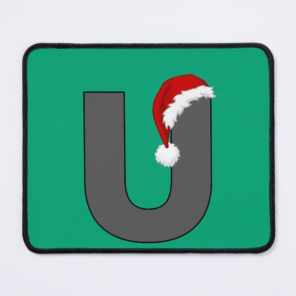 Item preview, Christmas Letter U with Santa Hat designed and sold by Coffee Lifestyle.